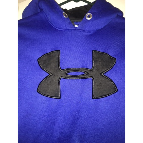 Under Armour Men's Active Pullover Hoodie Size Small Blue Black - Picture 2 of 6